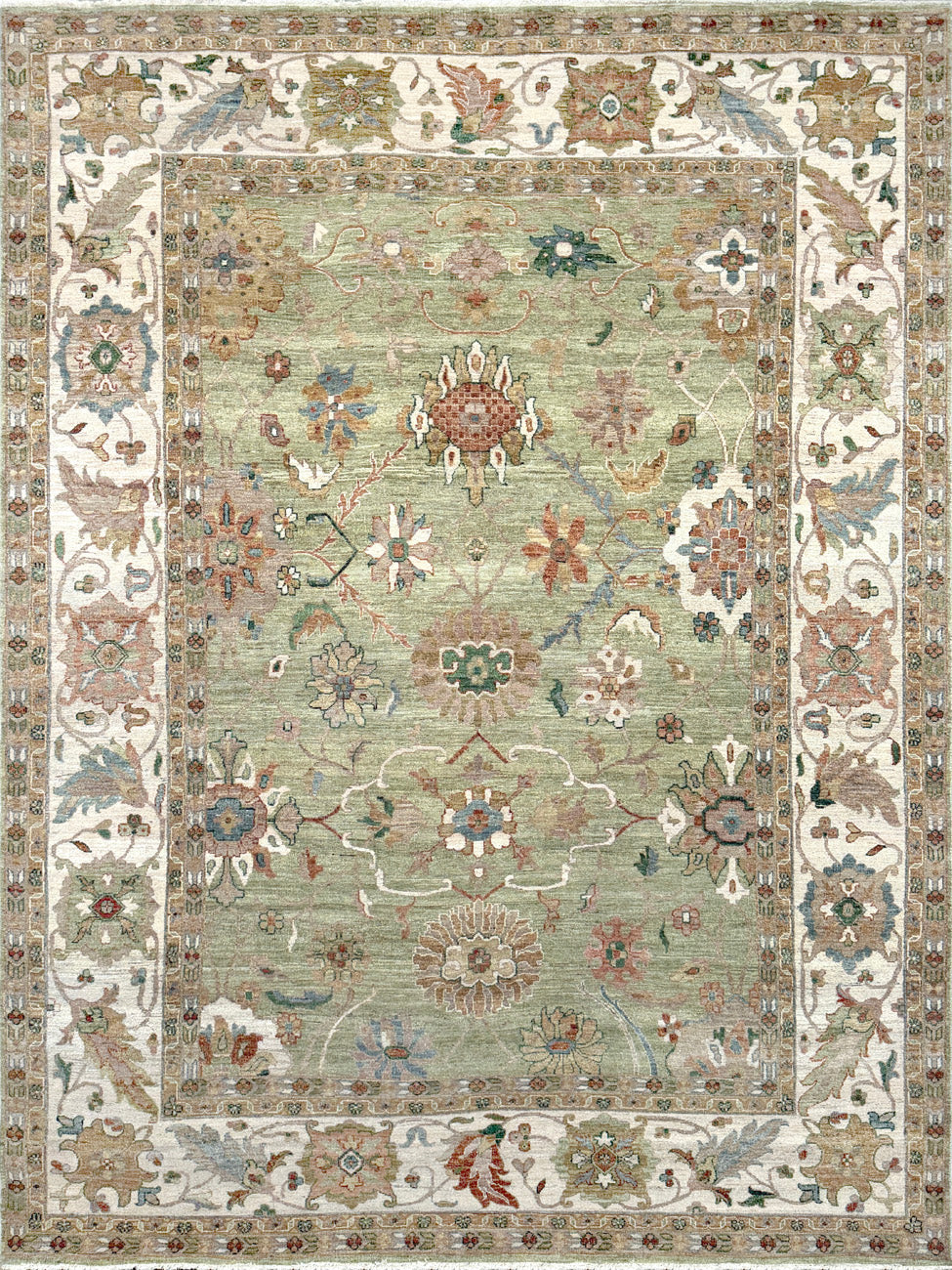 Chobi Light Green Ivory