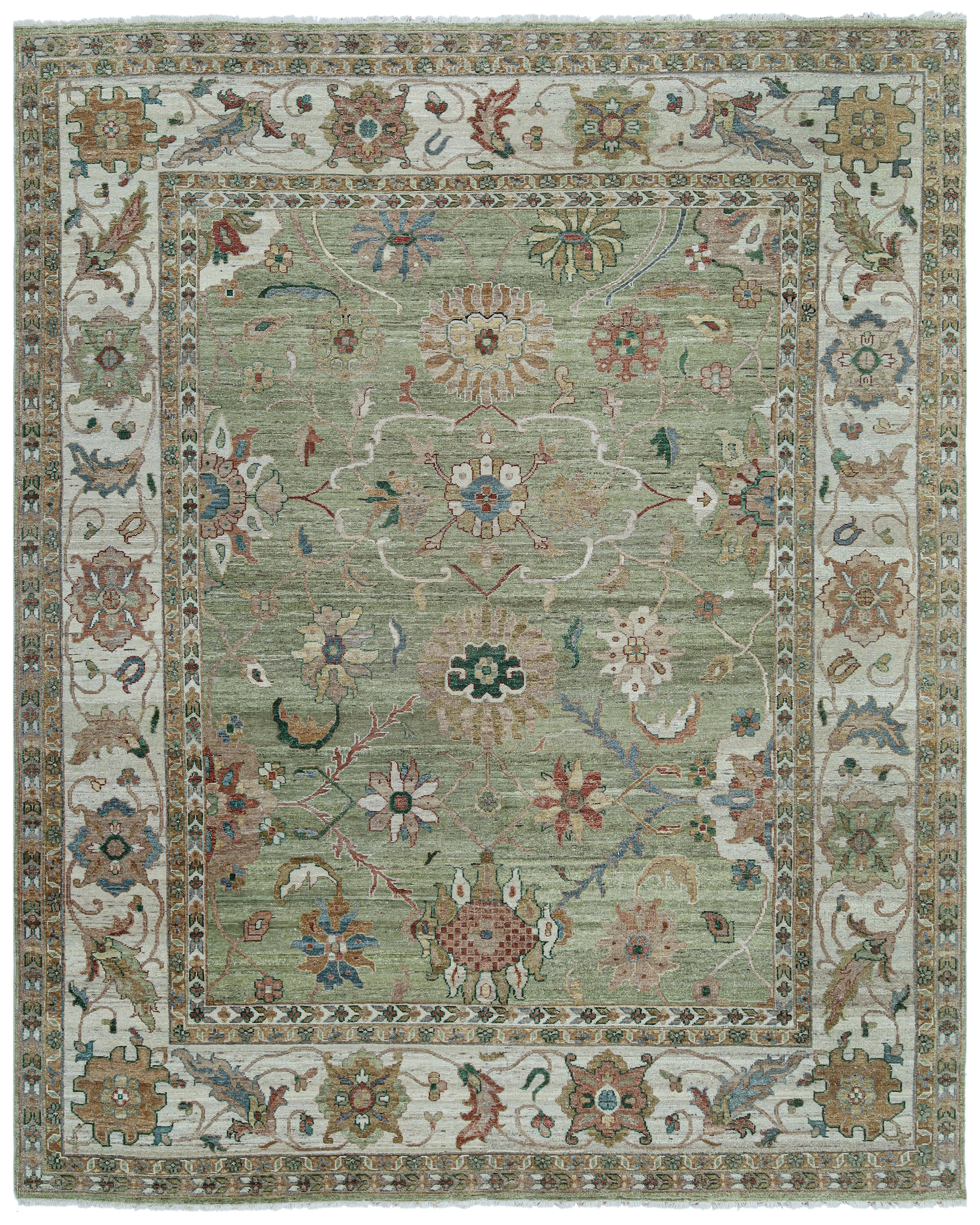 Chobi Light Green Ivory
