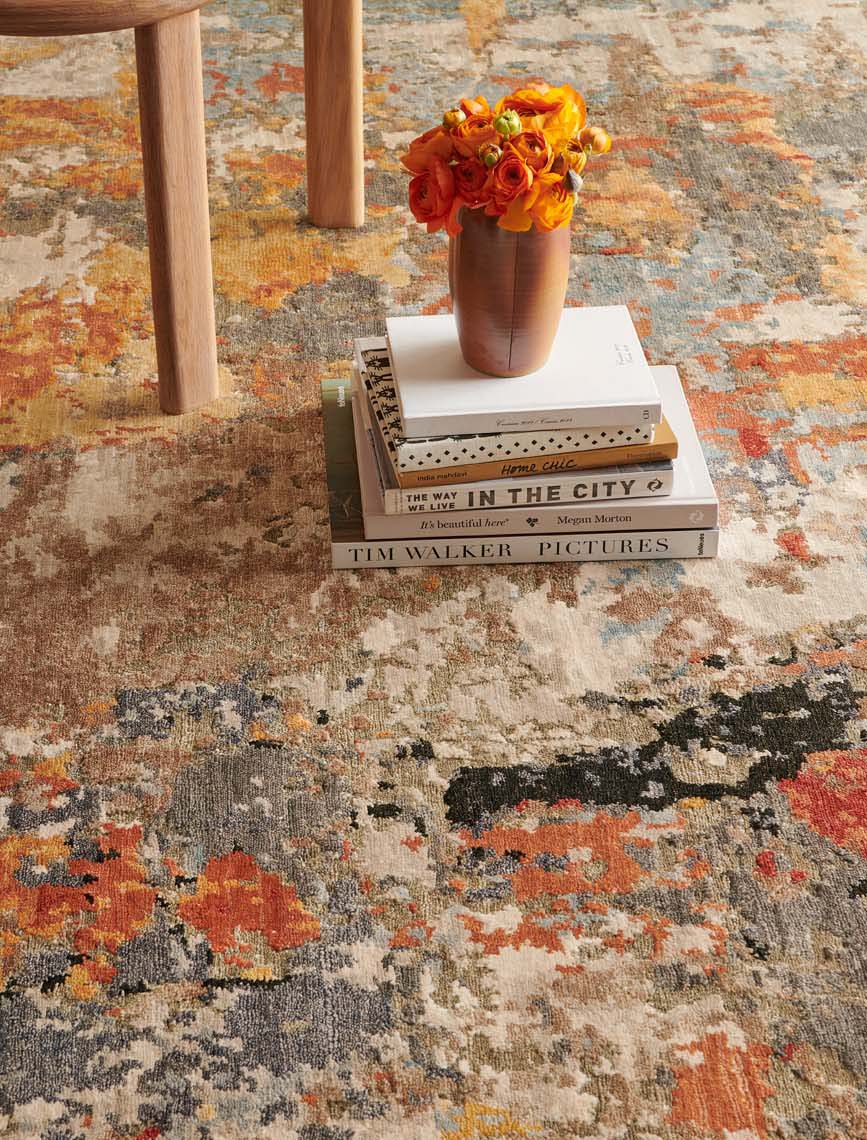 Caspian Grey Orange Mustard Multi