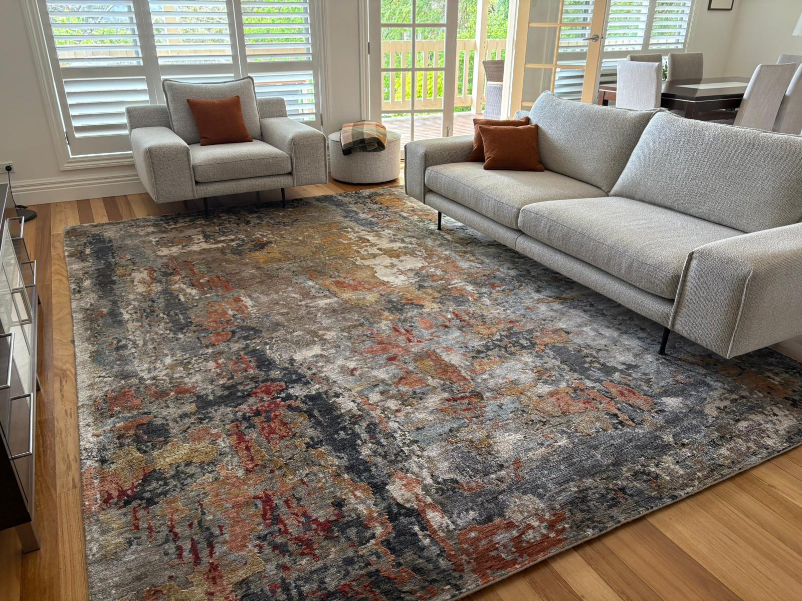 Caspian Grey Orange Mustard Multi