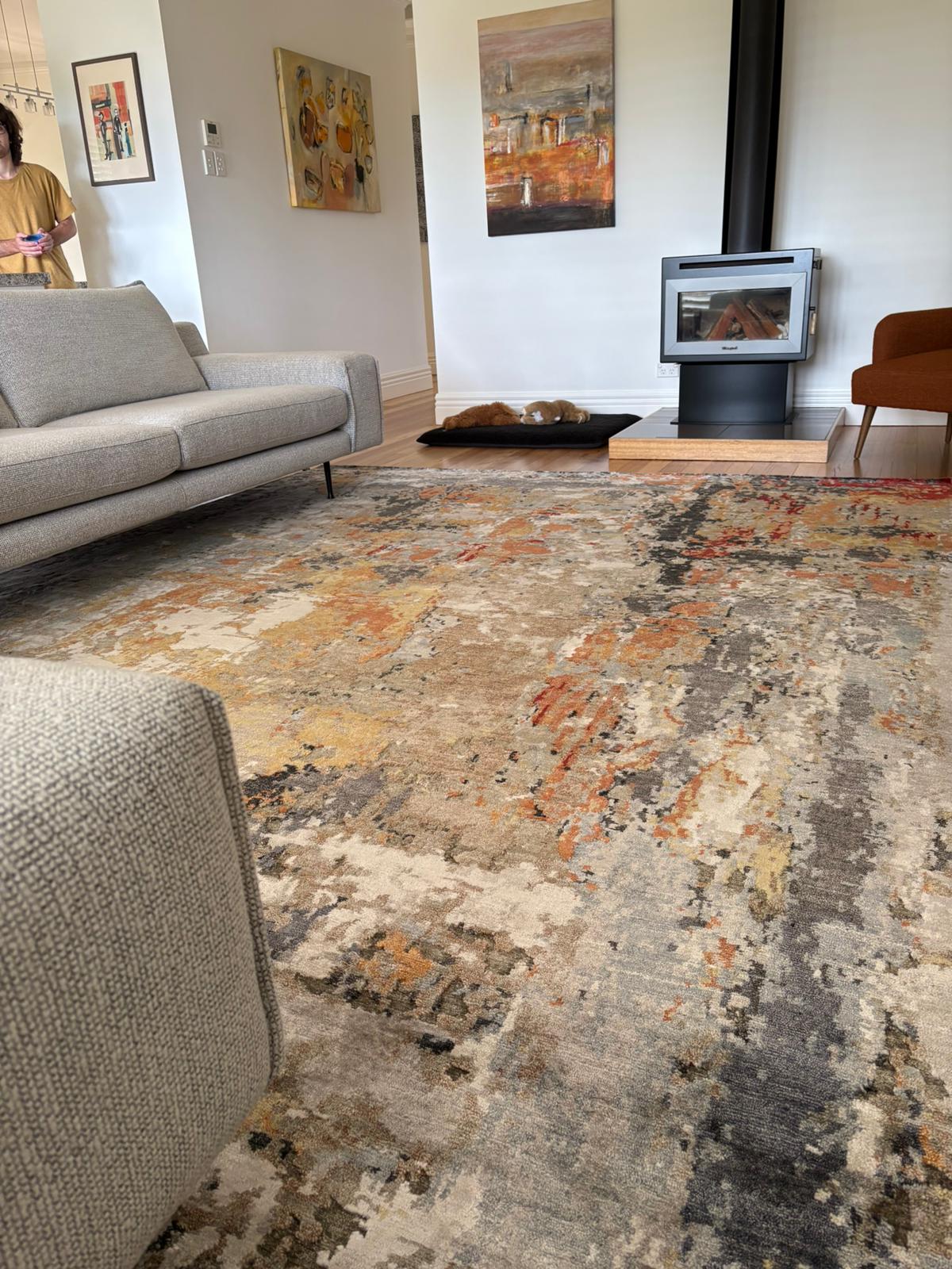 Caspian Grey Orange Mustard Multi